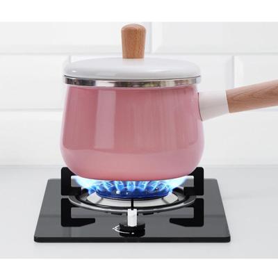 Olla antiadherente para cocina casera, mango de madera esmaltado para cocinar alimentos complementarios, utensilios de cocina para leche