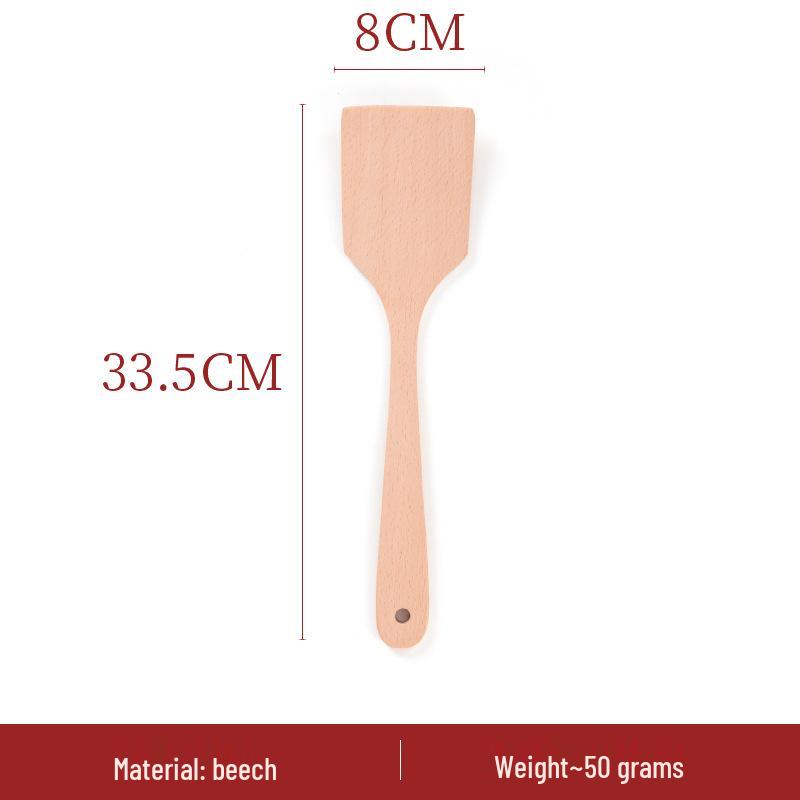 Japanese Non-Stick Wok Set: Spatula, Soup Ladle, Rice Spoon, Frying Pan, Stir-Fry Utensils, Solid Wood Handles
