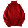 White Pullover Turtleneck Men's Knitted Sweater Autumn and Winter New Trendy Brand Loose Casual Student Sweater