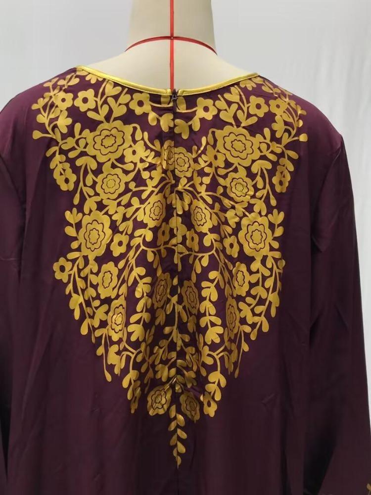 Spring Casual Ethnic Style Long Dress European American Inspired Print Middle Eastern