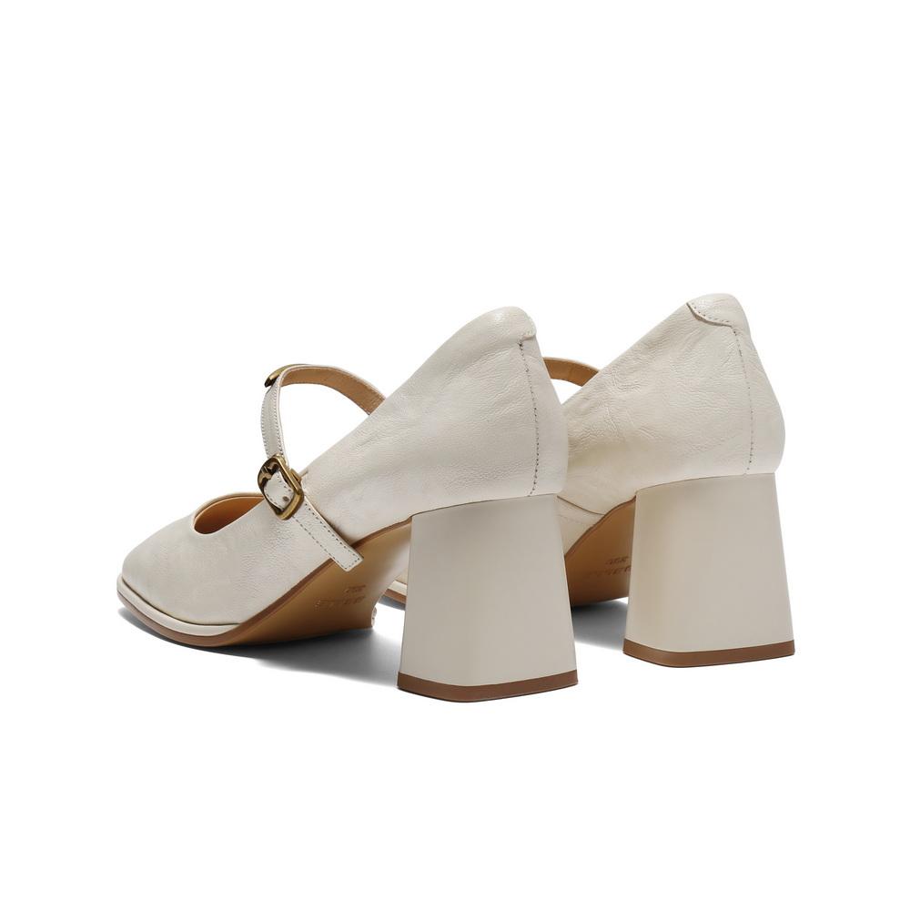 Belle Retro Fashion Mary Jane Shoes Women's 2025 Autumn New Leather Coarse Heel Tall Single Shoes