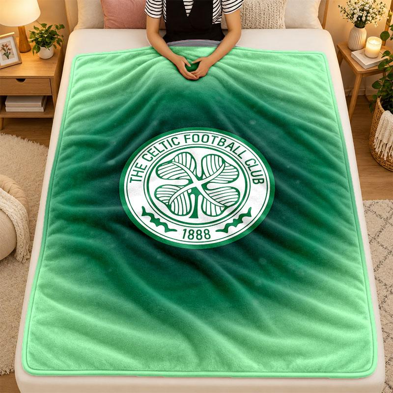 Flannel BlanketCeltic FC Warm Soft Throw Blanket for Indoor Sofa Bed Living Room Use