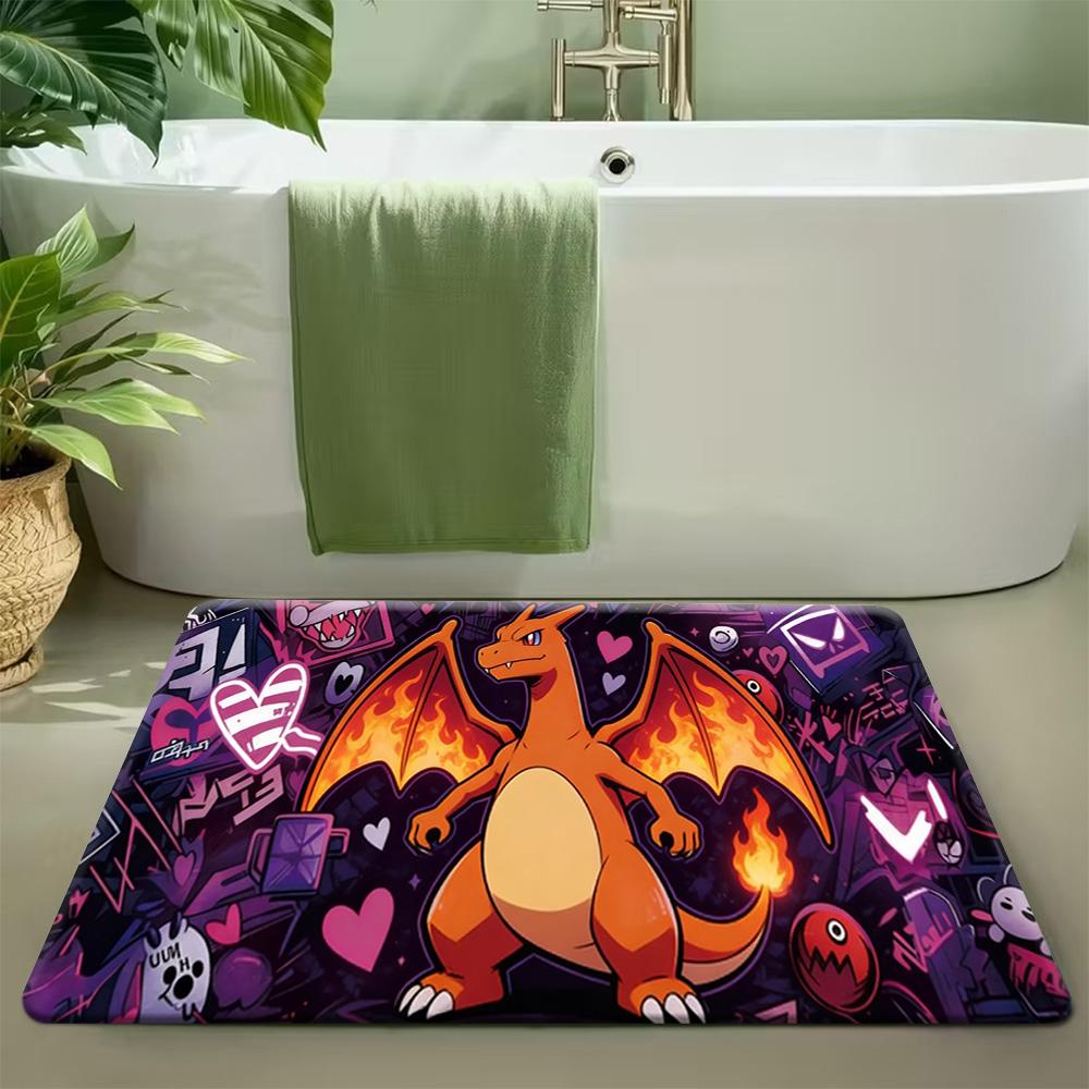 Flareon Surfing On The Great Wave of Kanagawa Print Doormat Anti-slip Absorbent Floor Mat for Home Entrance Bedroom Living Room