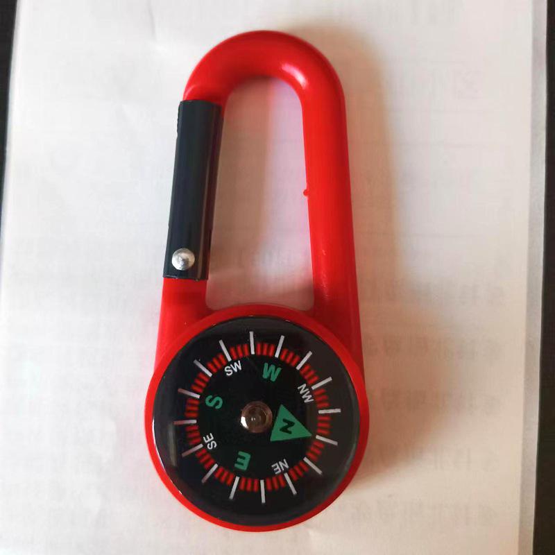 

Портативный многофункциональный компас для походов с карабином красный