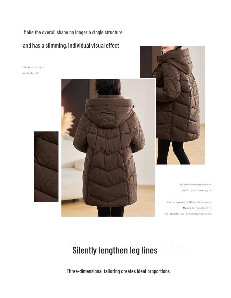 Women's Mid-Length Korean Style Thickened Winter Cotton Jacket - Loose Fit, Plus Size, Fashionable Coat