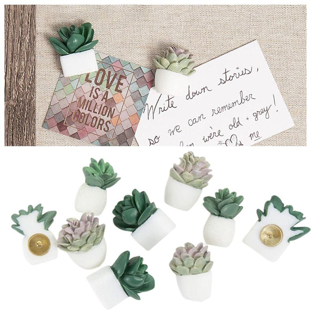 9/20Pcs Creative Succulent Plants Decorative Pushpins DIY Resin Board Push Pin with Box Cute Thumb Tacks Photo Wall Decor