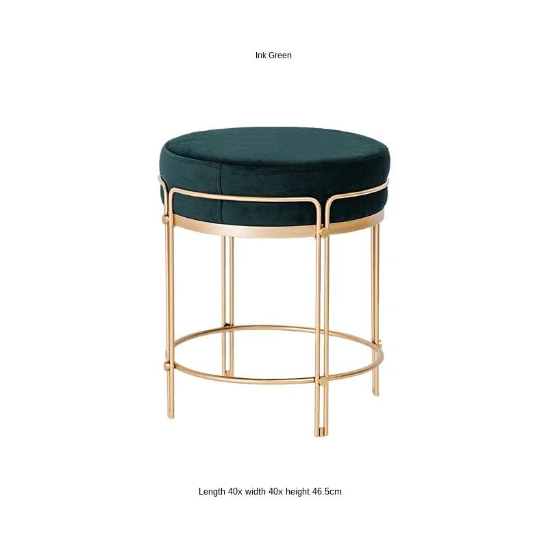 Lady s Room Luxury Soft Velvet Ottoman Stool Pouf Nordic Gold Metal Cloakroom Dressing Living Sofa Door Side Footrest SeatF 85728₽