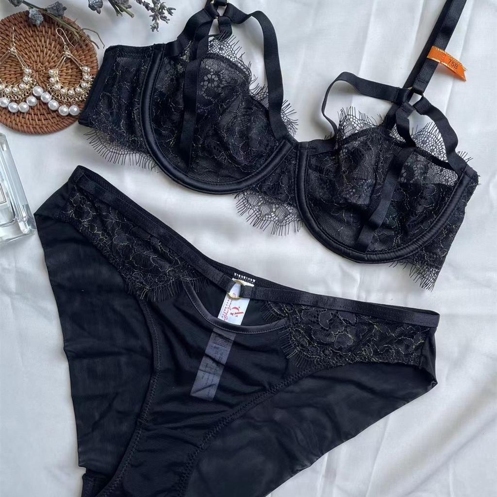 Manufacturer French lace underwear ultra-thin sexy bra bra big chest small strap bra