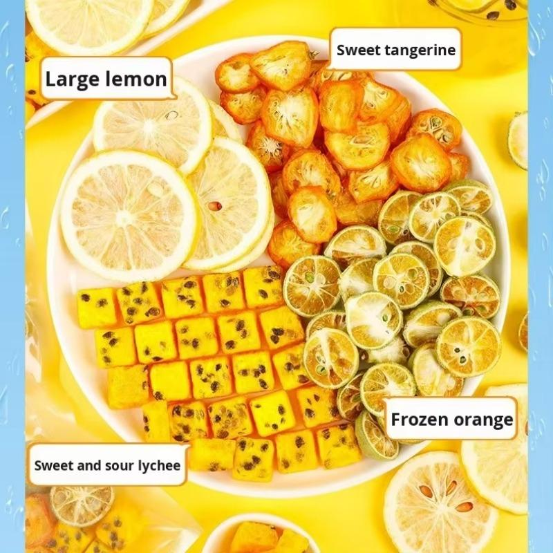 12pcs Kumquat Lemon Passion Fruit Loose Tea Independent Small Packaging Fragrant Freeze-dried Water Soaked Health Tea