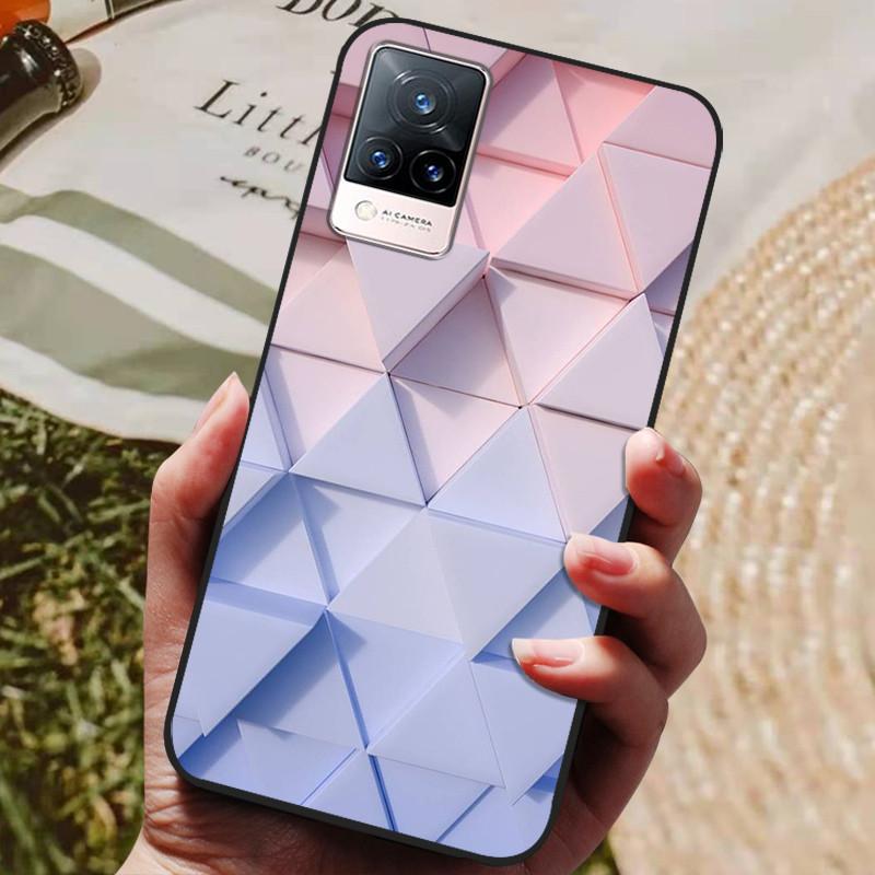 Dla Etui Coque vivo V21e Silikonowe Etui na Telefon z Tylną Pokrywą Dla vivo V21e Etui Miękki Bumper Funda na vivo V2061 V21 e V 21e 6.44" Torba