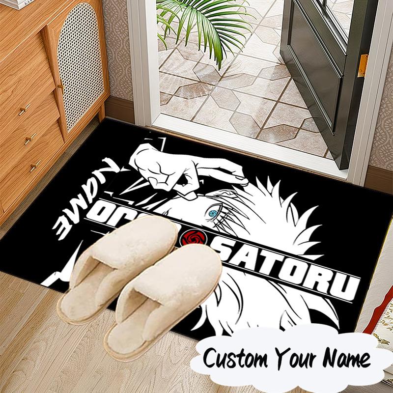 Custom Name Powerful Anime Jujutsu Carpet, Chair Rug,Area Rug for Office Bedroom living rooms bedroom, Doormat decor Christmas fan gifts