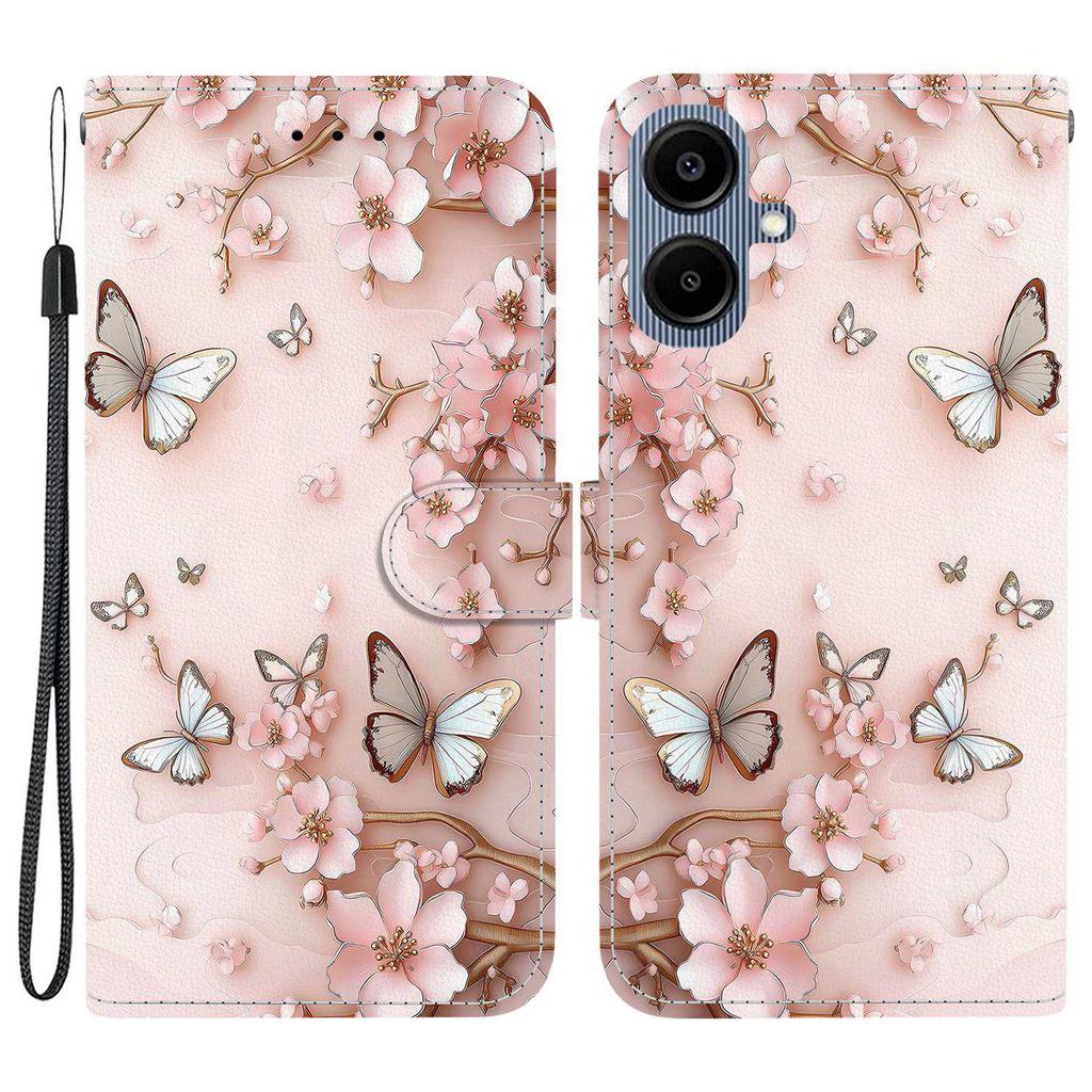 Wallet Case for Samsung Galaxy A07 4G/A06 4G/A06 5G Pattern Printing Leather Stand Phone Cover with Strap