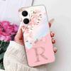 For Oppo A5x 4G CPH2725 Case Fashion Flower Crown Soft Silicone TPU Cover For Oppo A5X A5x 5G 6.67" Letter A-Z Phone Shell Capa