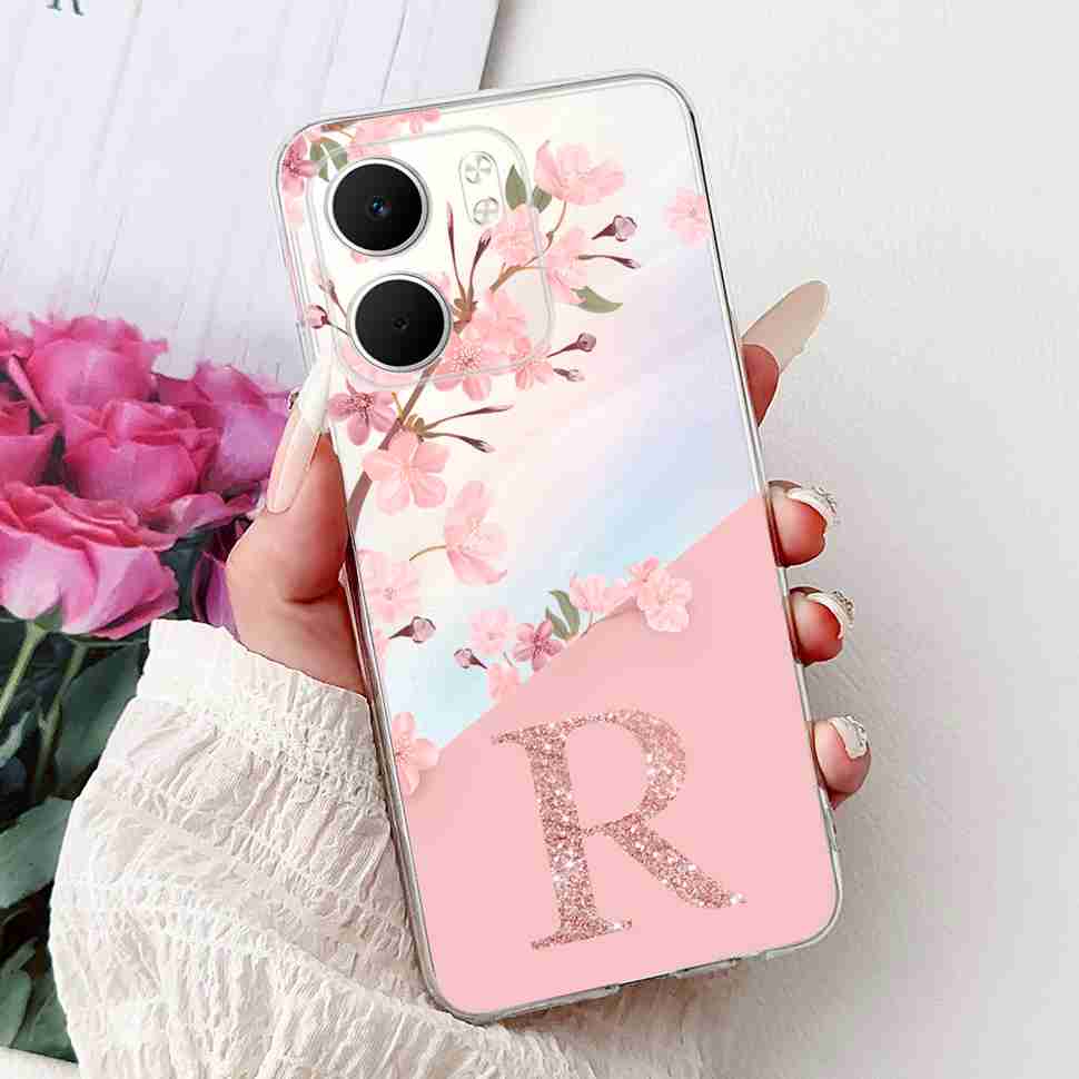 

For Oppo A5x 4G CPH2725 Case Fashion Flower Crown Soft Silicone TPU Cover For Oppo A5X A5x 5G 6.67 Letter A-Z Phone Shell Capa Oppo A5x 4G 5G