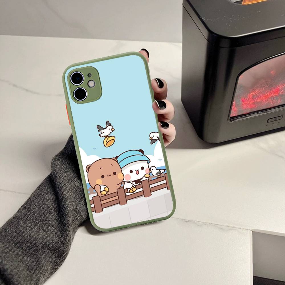 Cute Cartoon Bubu Dudu Phone Case For iPhone 16 15 14 Plus 15 13 12 11 Pro Max X XS MAX Matte Cover