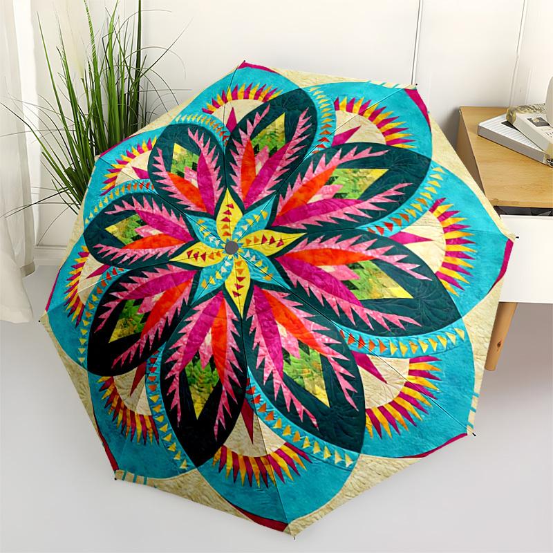 

1pc Colorful Mandala Pattern Automatic Open/Close Umbrella - Portable Collapsible Umbrella with 8-Rib Stability, Fashion Lovers yy251017156