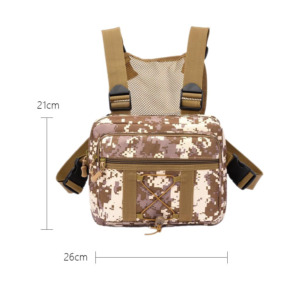 Tactical Chest Bag Unisex Running Vest Bag with Adjustable Straps Lightweight Front Vest Bag Large Capacity Outdoor Climbing Bag