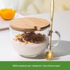 Sichun Amber Glass Breakfast Mug with Lid and Spoon