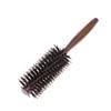 Professional Boar Bristle Nylon Round Hair Brush for Blow Drying Straightening Curling Styling Spiral Design Wooden Handle