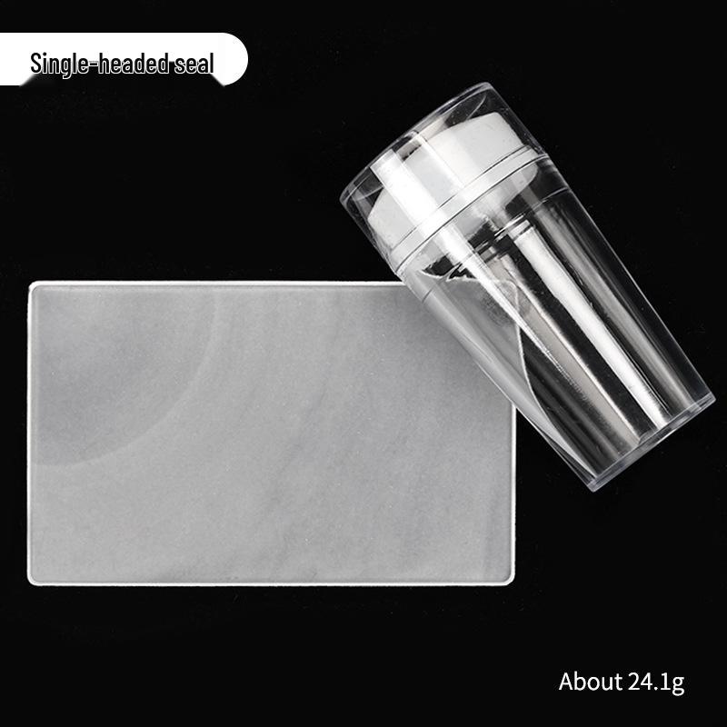 

Прозрачный силиконовый штамп для нейл-арта: Французский инструмент для перевода с крышкой и двойными головками