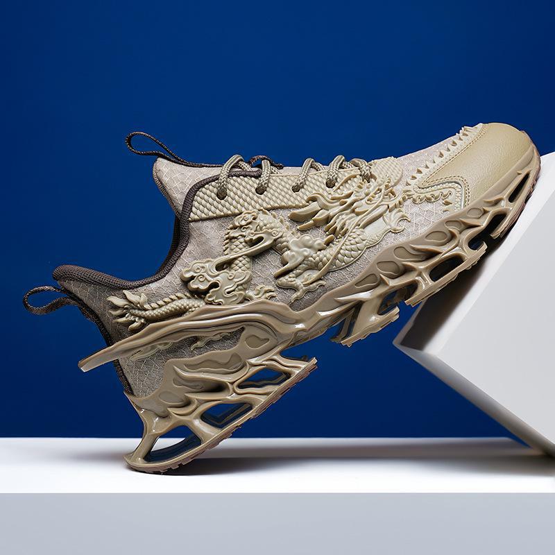 

Кроссовки Blade Men s KPU Dragon Carved Ice Silk Mesh — модные повседневные спортивные кроссовки большого размера 2025 года. 43 коричневый