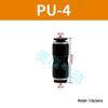 Black Pneumatic High-Pressure Air Hose Quick Connect Fitting, Variable Diameter (4 To 16mm), PU Straight Pneumatic Component