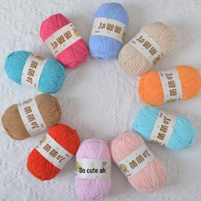 Chenille Crochet Yarn - Medium Thick Hand-Knitted for DIY Crafts & Dolls