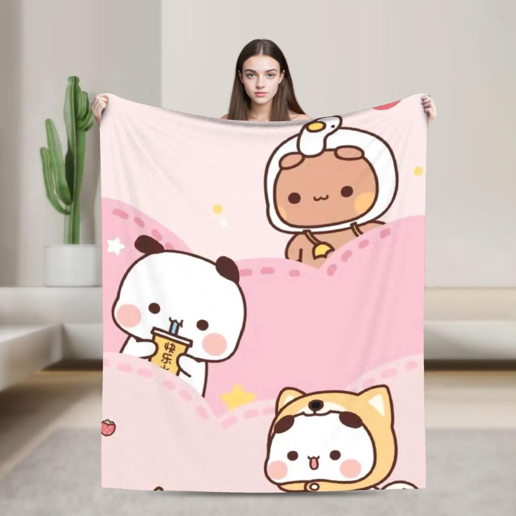 Cute Bubu & Dudu Blankets Super Warm Funny Plush Throw Blanket For Kids Adult Living Room Flannel Bedspread Bed Cover