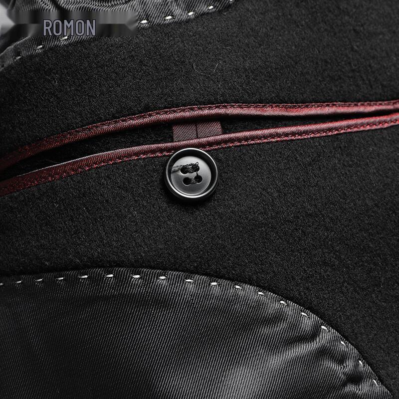 Luomeng Men's Mid-Length 100% Wool & 90% Down Winter Coat