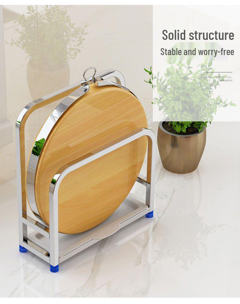 Tagliere da Cucina e Porta Coltelli in Acciaio Inossidabile 304 con Porta Coperchi Pentola e Blocco per Verdure