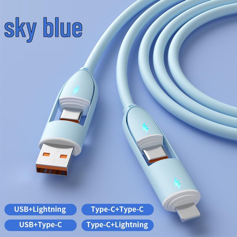 Universal 3-in-1 Fast Charging Cable: Compatible with Apple, Android, and Type-C Devices