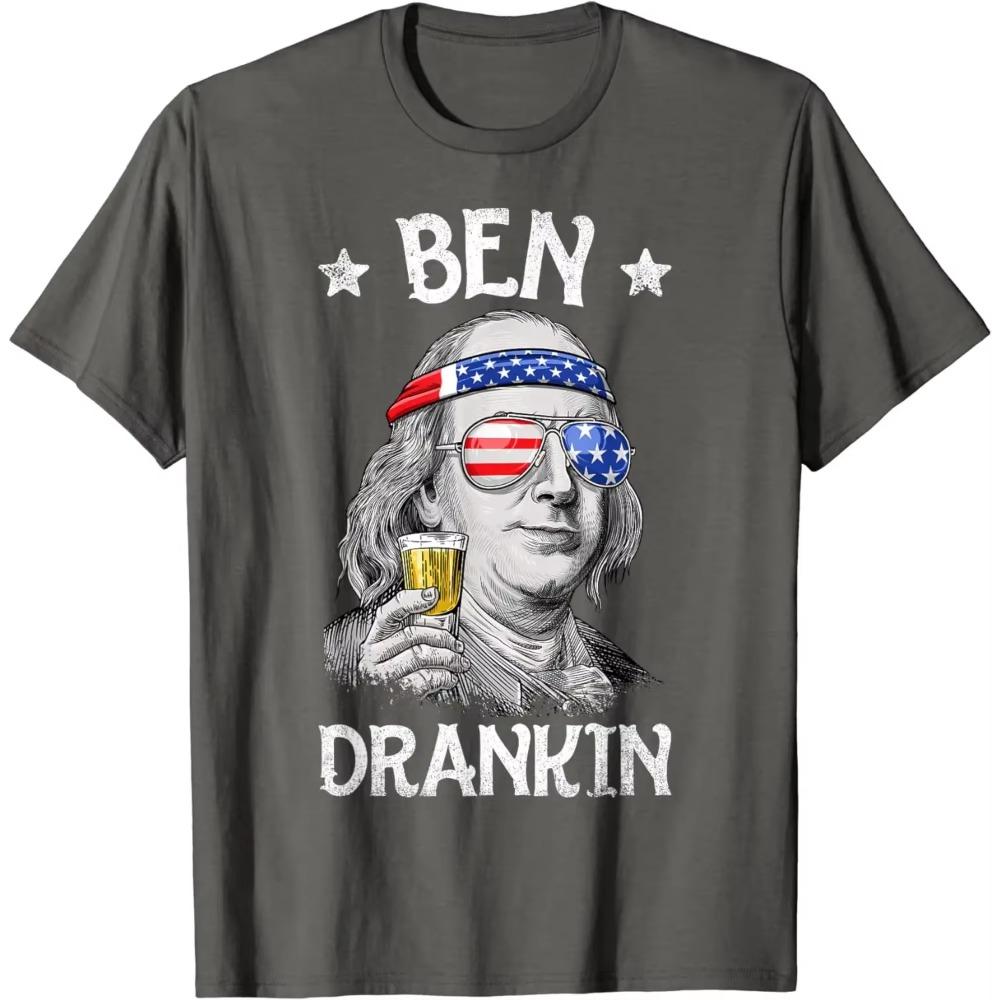 Ben Drankin 4th of July Benjamin Franklin Men Women USA Flag T-Shirt