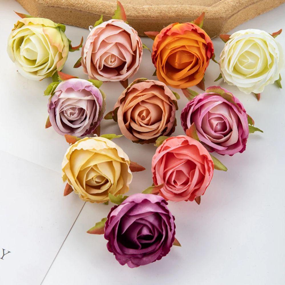 5/10 Stück Seide Künstliche Blume Rose Weihnachtskranz Festival Party Deko Heim Vase Außen Garten Hochzeit DIY Geschenkbox Haarnadel