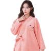 Women's Coral Fleece Bathrobe Set: Long Sleeve Bath Dress and Hair Drying Cap