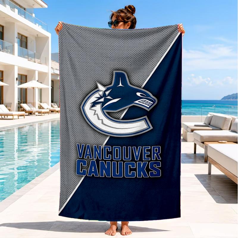 Hockey Team Vancouver-Canucks Beach Towel, Super Soft Microfiber, Perfect Gift for Her/Him, Birthday, for Pool, Beach, Travel, Decor Beach Party