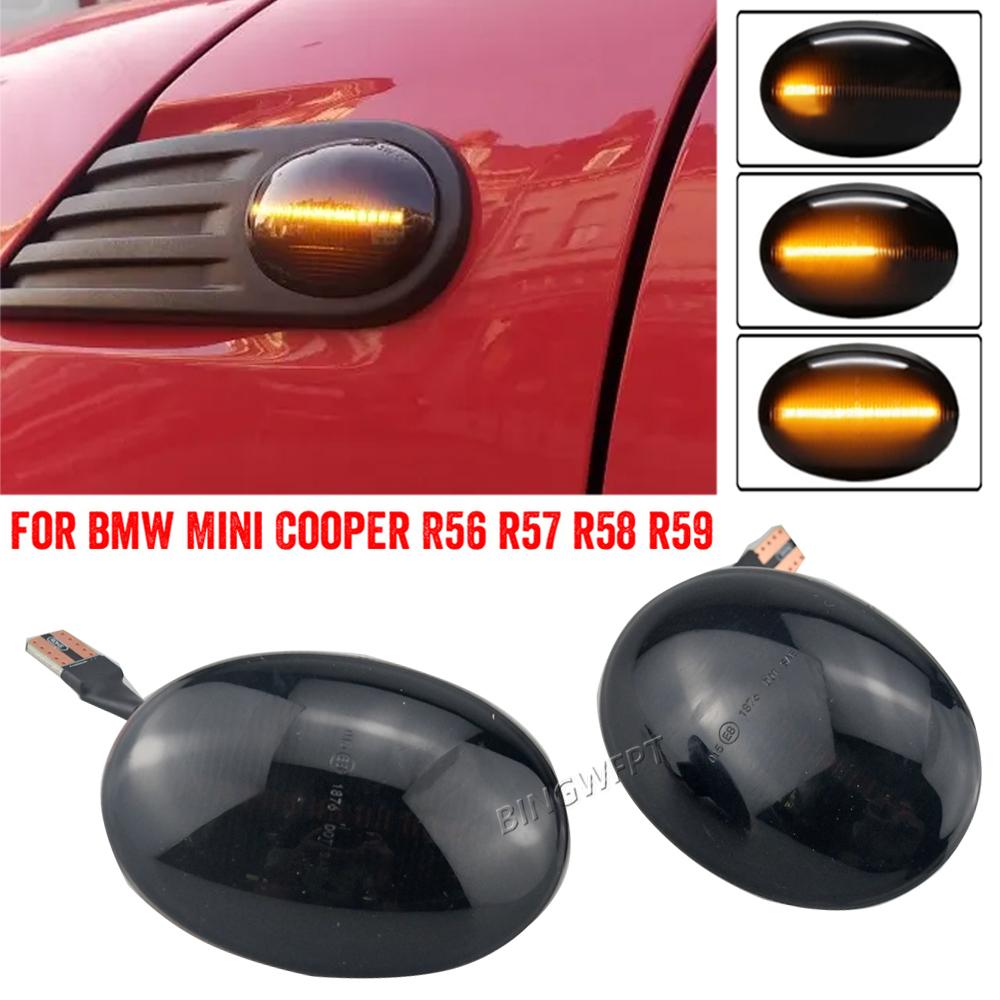 Dynamic Side Marker Mirror Lamp LED Flashing Turn Signal Light 2007-2013 For MINI Cooper R55 R56 R57 R58 R59 CL-R56-LSM-SM