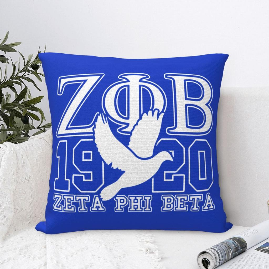 Zeta Phi Beta Square Pillow Cases Zpb Sorority Logo Cushion Covers Creative Zipper Decorative Pillowcase For Home 45X45Cm