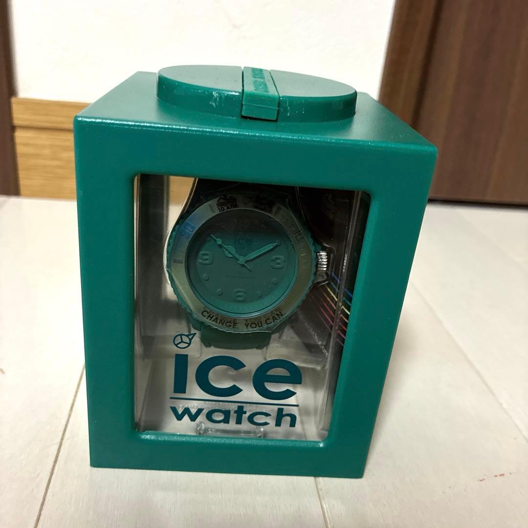 Used ice watch green analog clock