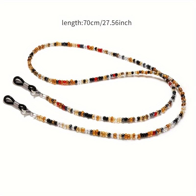 Boho Beaded Glasses Lanyard Strap, Adjustable Anti-Slip Fashion Eyewear Retainer for Reading Glasses and Face Masks