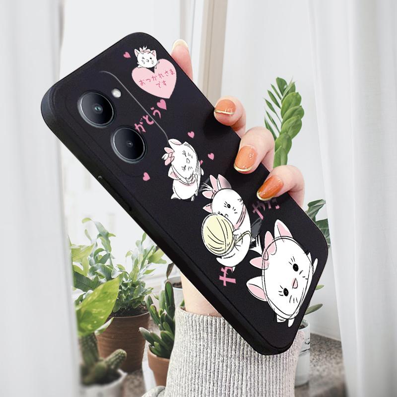 Krásný Roztomilý Kočky Pouzdro na Telefon pro iPhone 15 14 13 12 11 Samsung Galaxy S23 S22 A52 A52S Měkké Plná Ochrana Čtvercové Kryty z Tekutého Silikonu