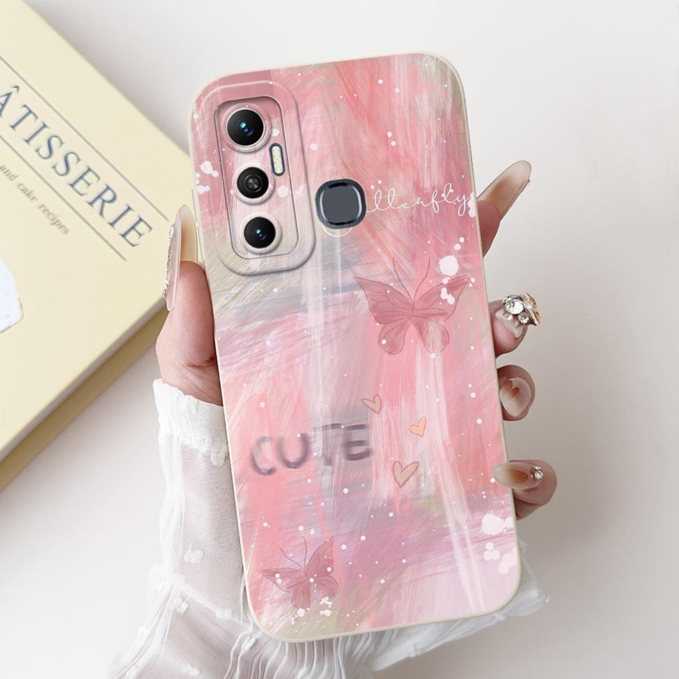 Für Infinix Hot 11 Hülle X662 Silikon Niedlich Mode Schmetterling Liebe Bemaltes Cover Für Infinix Hot 11 2021 Handyhülle X662B X689F