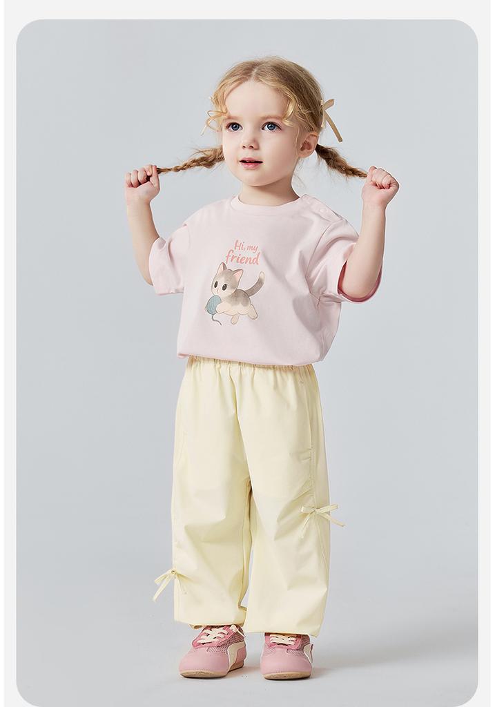 Mini Balabala Girls' Baby Pants Summer Quick Drying Sunscreen Cool Feeling Lightweight Mosquito Proof Pants Sweet Bow