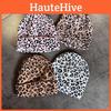 Hat Knit Fashion With Leopard Print Design Suitable For Daily Cold Seasons