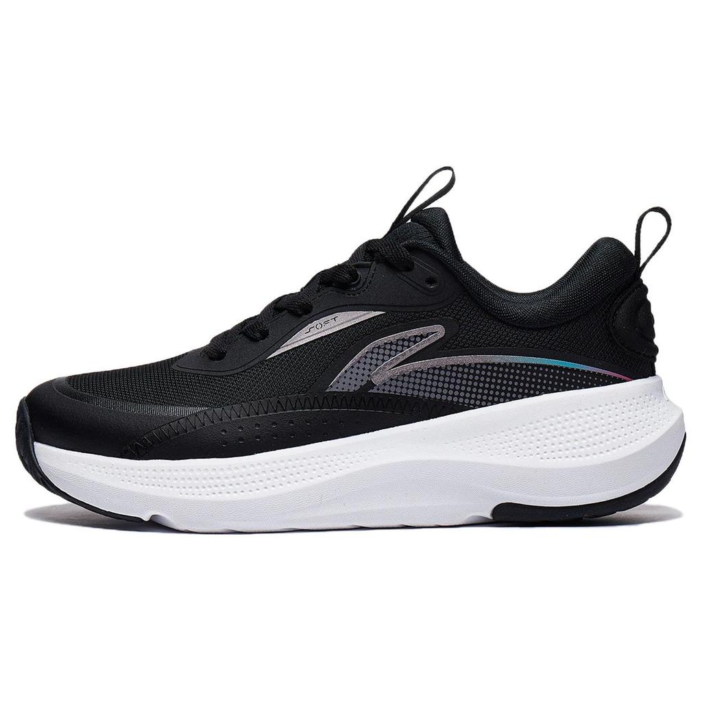 New LiNing Soft Go Cushioning Anti Slip Wear Resistant Breathability Low Top Casual Shoes Women's Black AGLT180-1