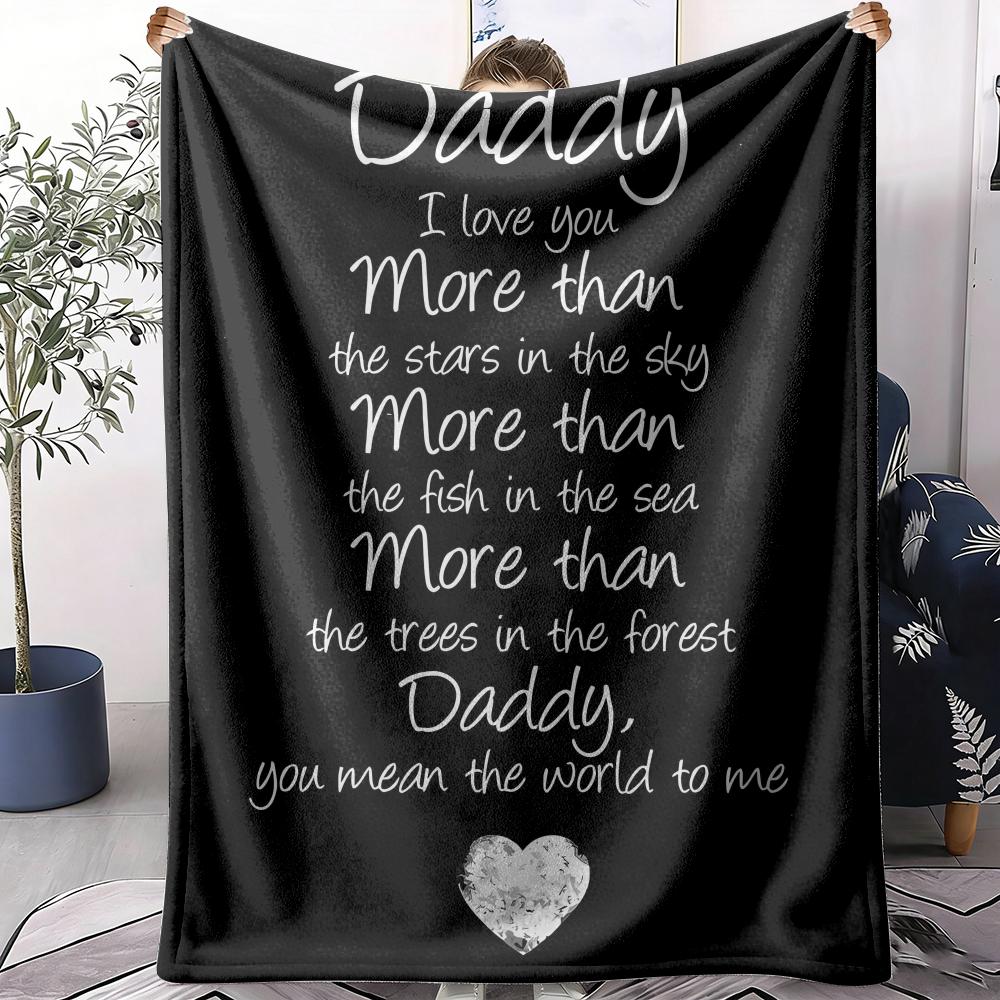 Father's Day Throw Soft Flannel AC Blanket Lightweight Summer Nap Throw Cozy  Blanket for Sofa Bed Travel Home