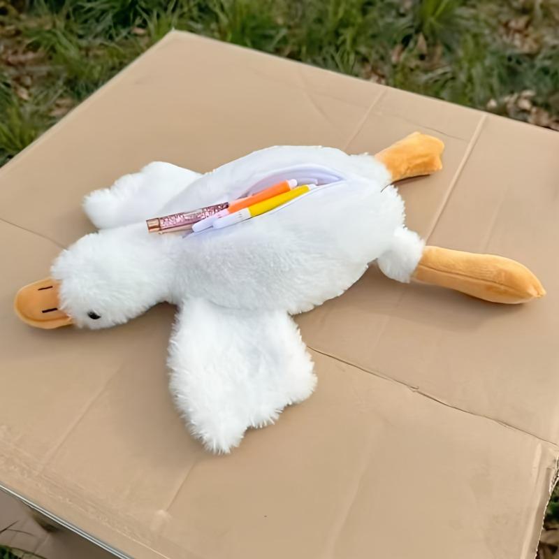 Süße Große Weiße Gans Plüsch Federmäppchen Plüsch Kawaii Tiere Stifteetui Schüler Spaß Animation Schreibwaren Schüler Anime Aufbewahrungstasche