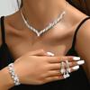 Bride Jewelry, Wedding Accessories, Marriage, Wedding Dress Accessories, Necklace, Earrings, Bracelet, Set, Woman