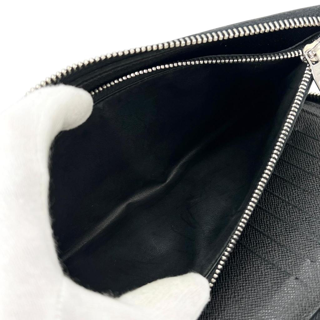 Louis Vuitton Zippy Wallet Verdical Purse Black Women Used