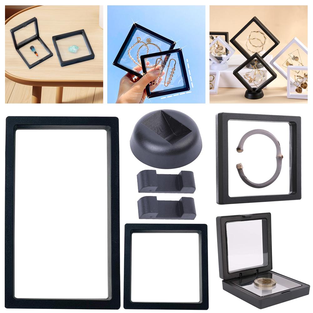 Floating Frame Display Stand Acrylic Ring Pendant Display Holder Creative for Antique Challenge Coins Medals Jewelry