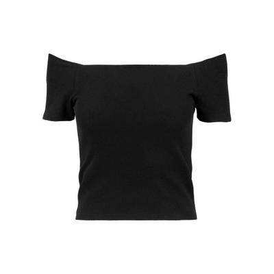 Urban Classics Ribbad Off Shoulder T-shirt för damer